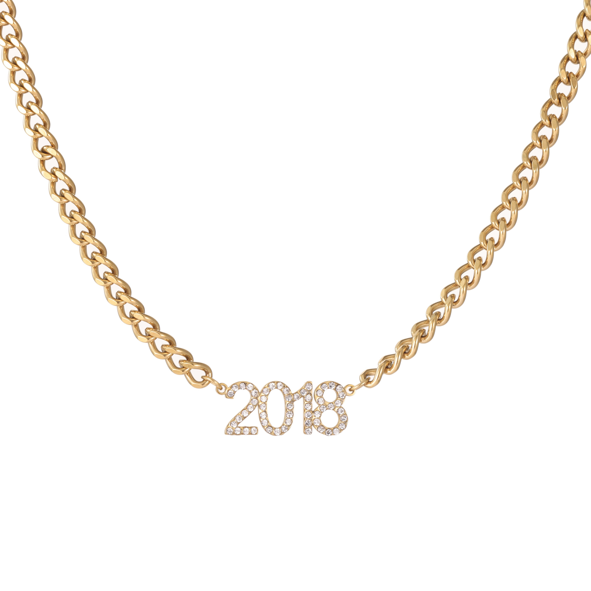 Kids Personalised Crystal Year Necklace