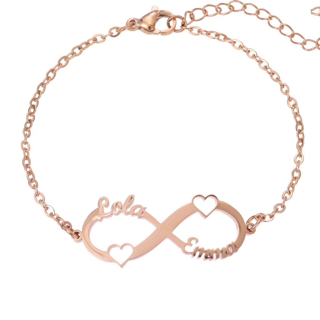 Double Heart Infinity Bracelet