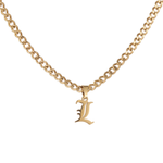 Kids Gothic Letter Pendant Necklace