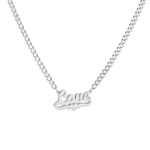 Kids Double Thickness Name Necklace with Heart