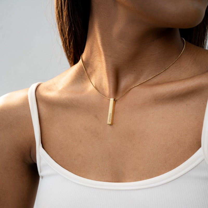 Personalised 3D Bar Necklace
