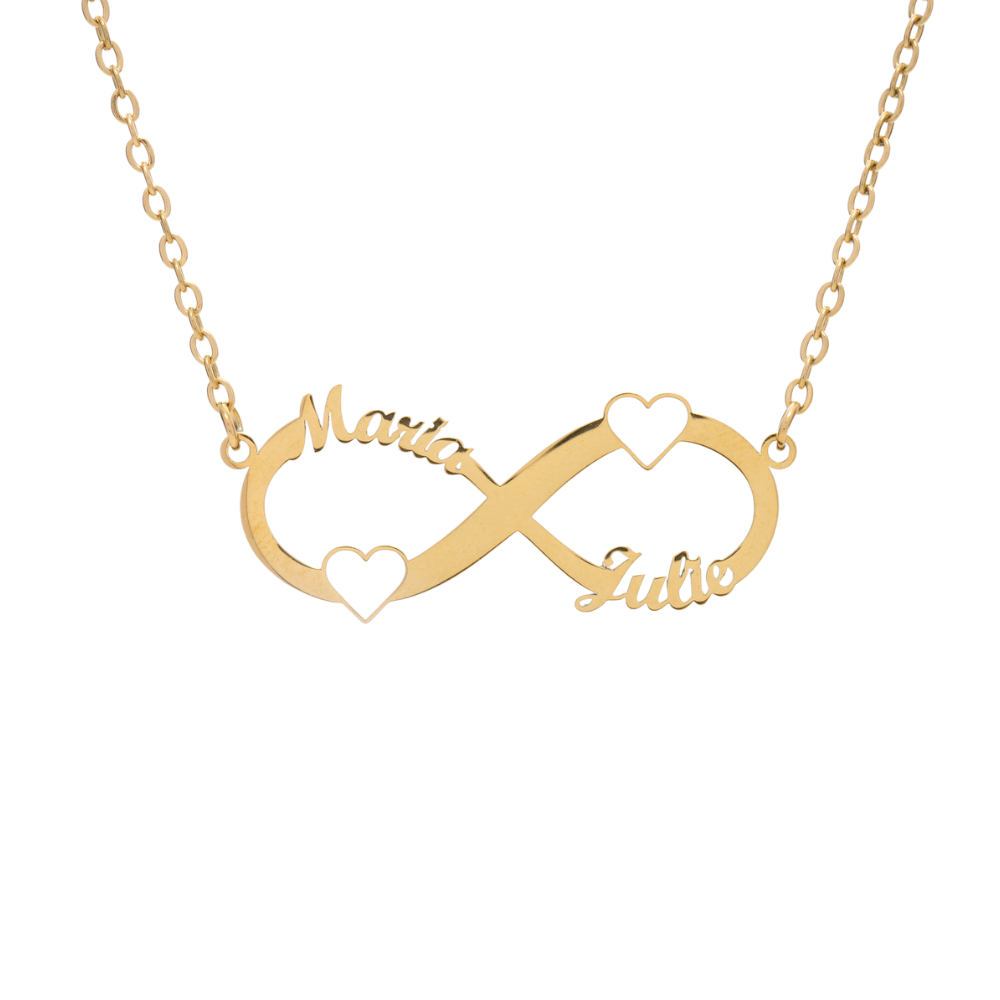 Double Heart Infinity Necklace