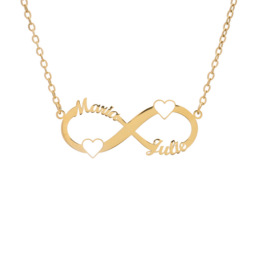 Double Heart Infinity Necklace