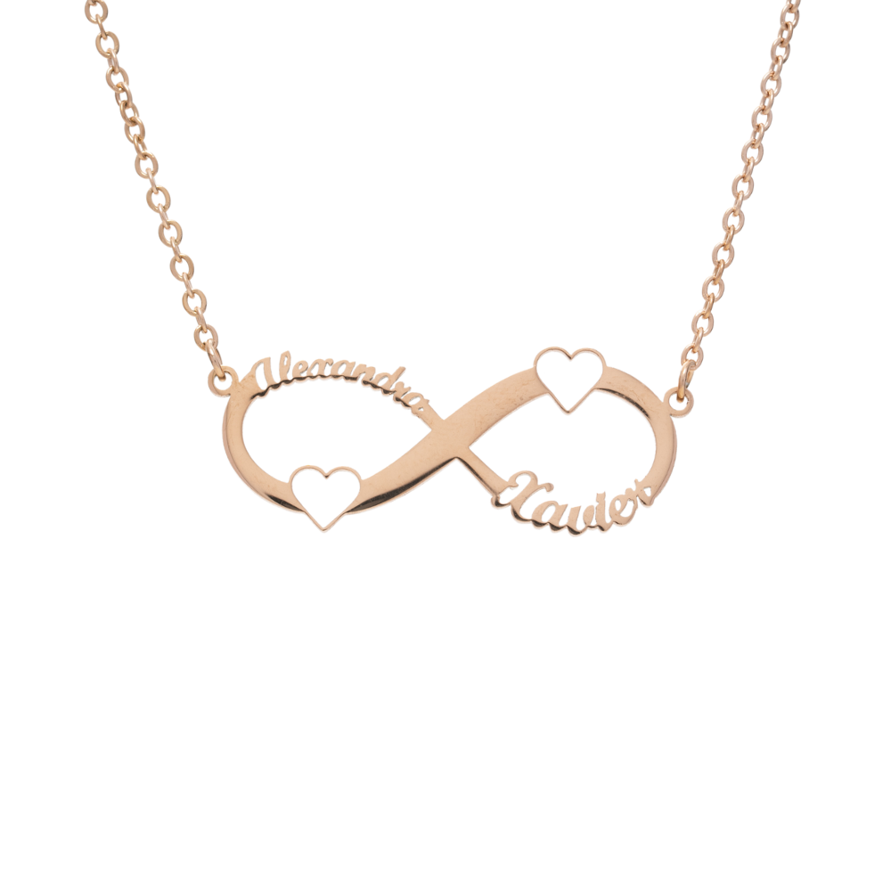 Double Heart Infinity Necklace