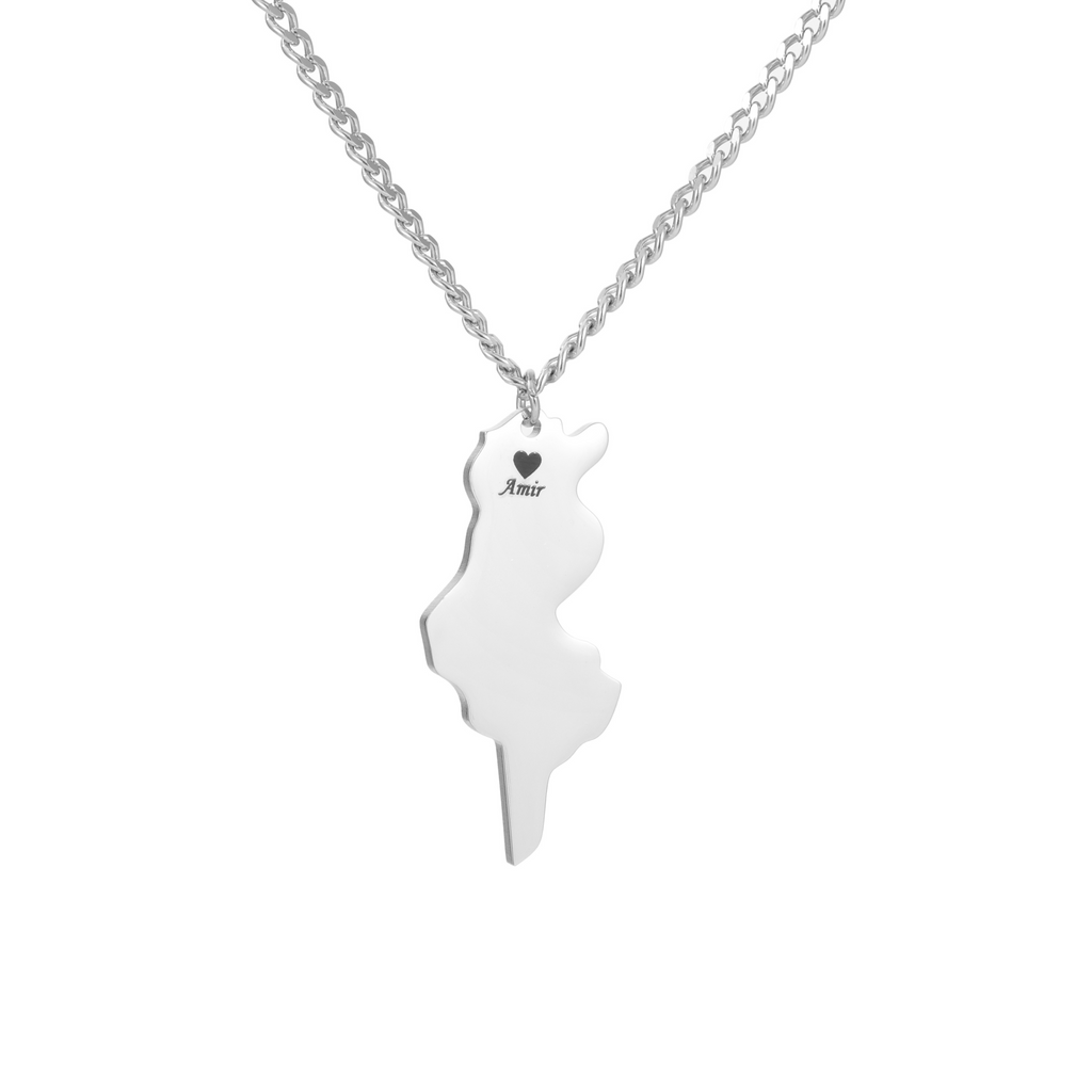 Personalised Map Pendant – Country, City, Island, or Continent