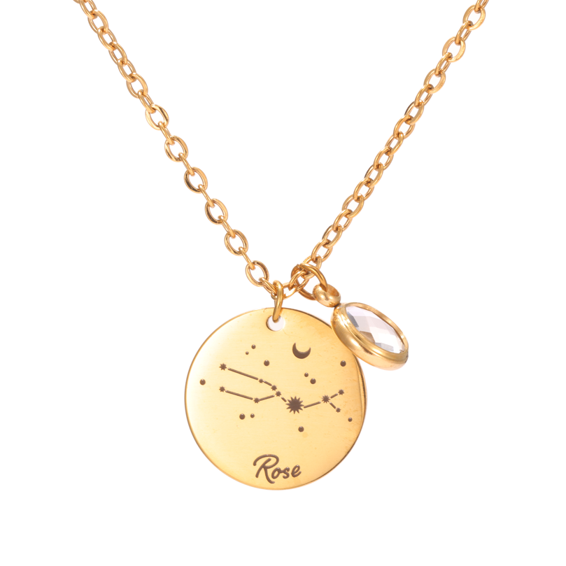 Personalised Constellation Necklace with Birthstone
