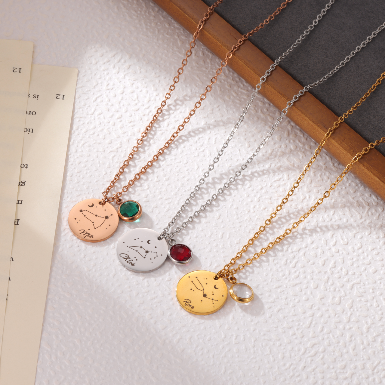 Personalised Constellation Necklace with Birthstone