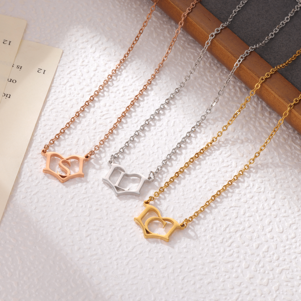 Personalised Open Book Initial Necklace