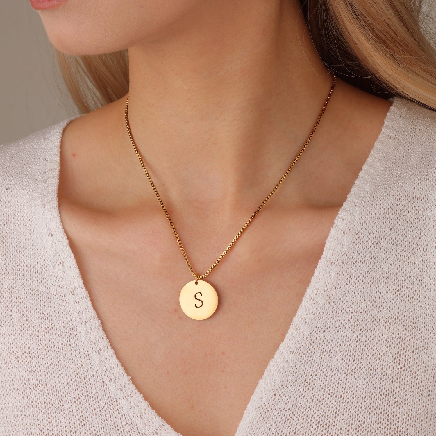 Personalised Initial Medal Necklace