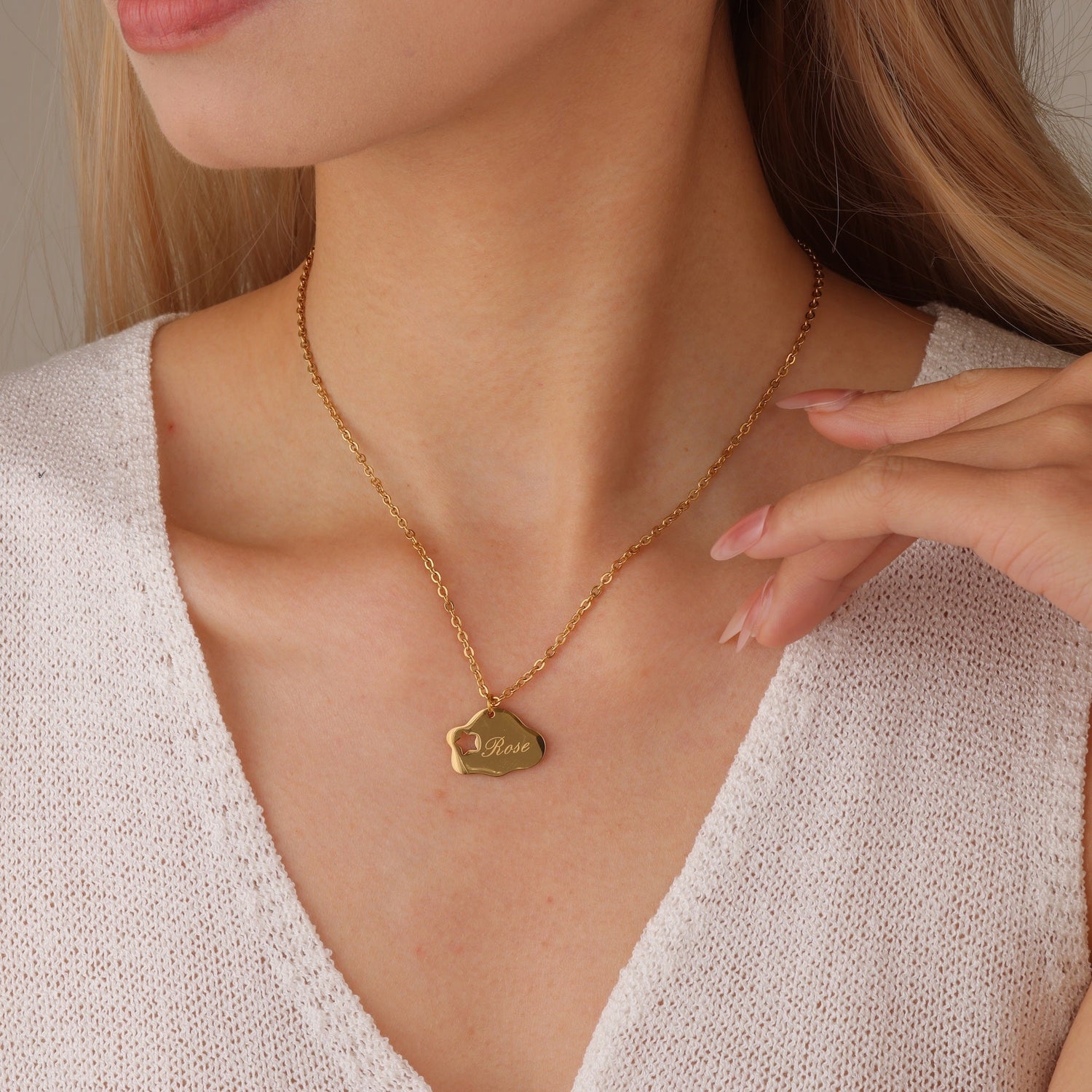 Personalised Cloud Star Necklace