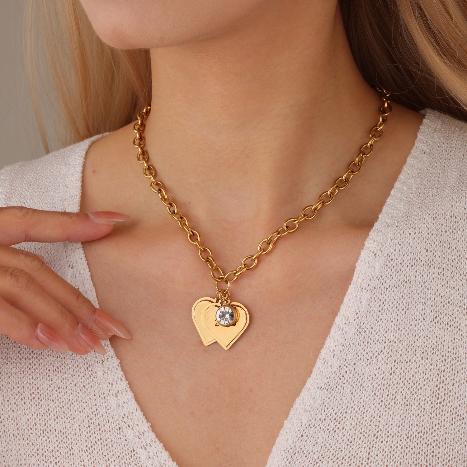 Personalised Multi Heart Charm Necklace
