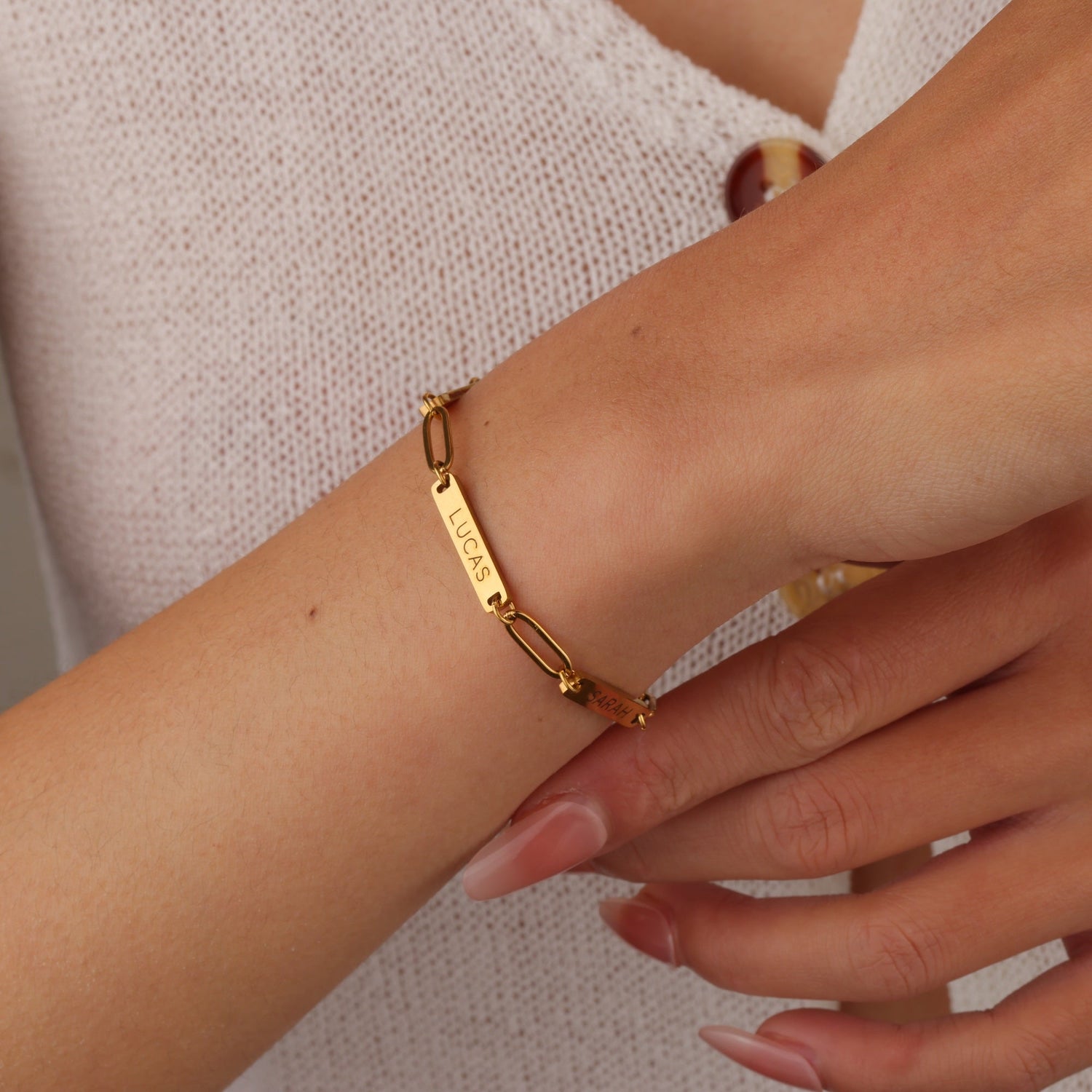 Chain Link Personalised Bar Bracelet