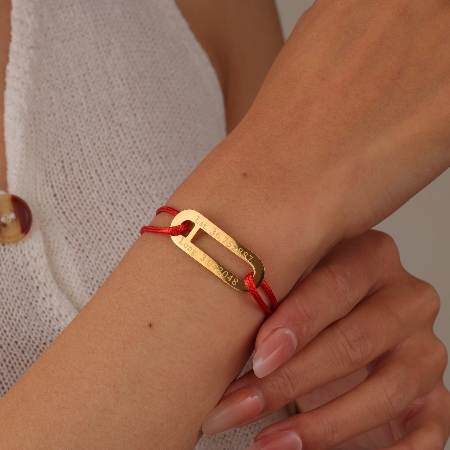 Personalised Coordinates Cord Bracelet