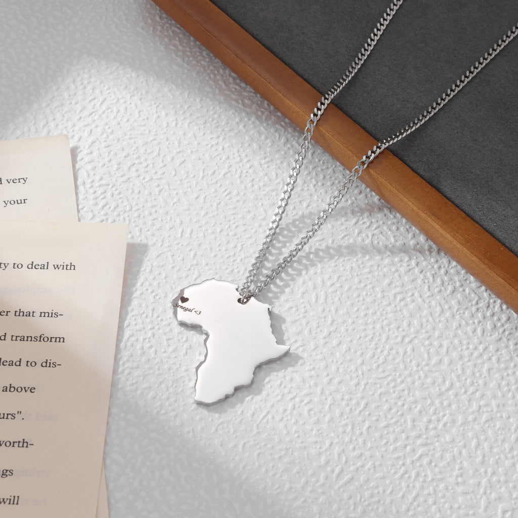 Personalised Map Pendant – Country, City, Island, or Continent