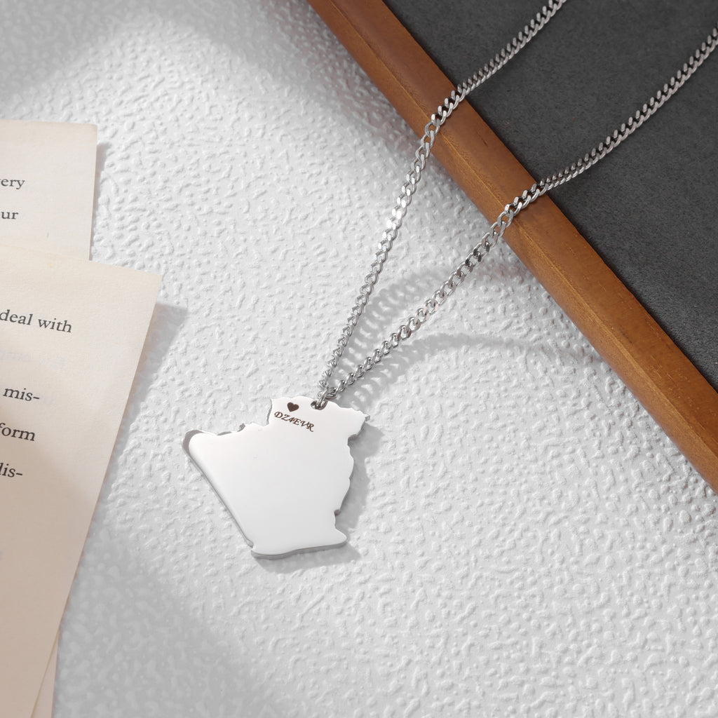 Personalised Map Pendant – Country, City, Island, or Continent