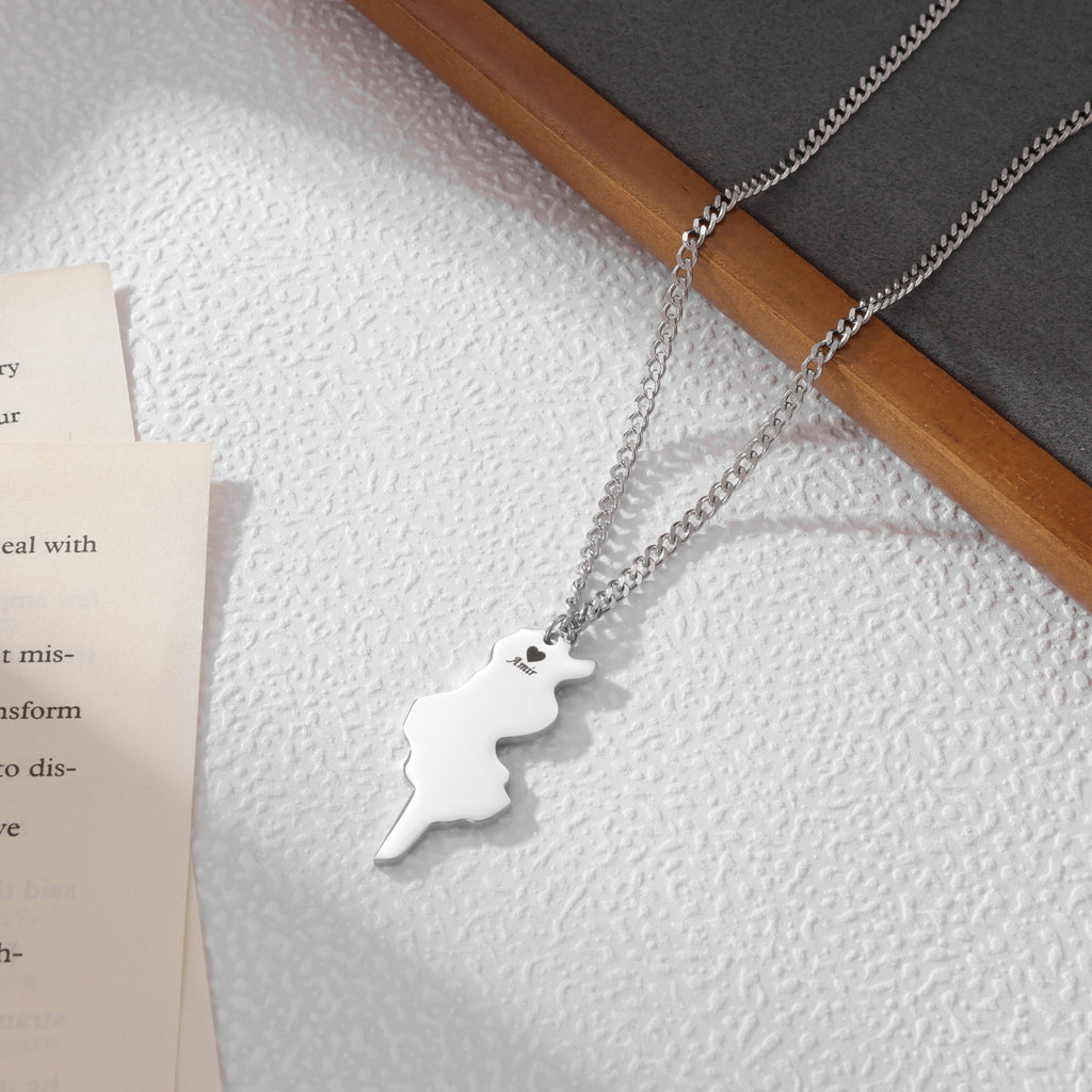 Personalised Map Pendant – Country, City, Island, or Continent