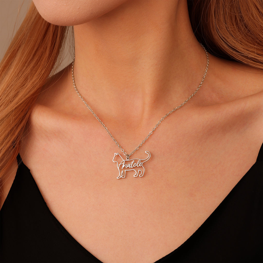 Personalised Animal Silhouette Necklace with Name