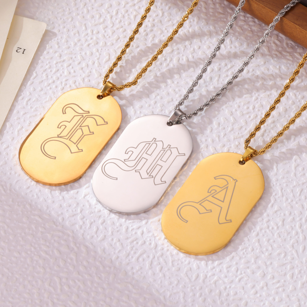 Kids Personalised Initial Tag Necklace