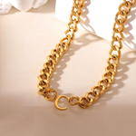 Kids Initial Necklace with XL Cuban Chain