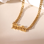 Kids Personalised Gothic Name Necklace