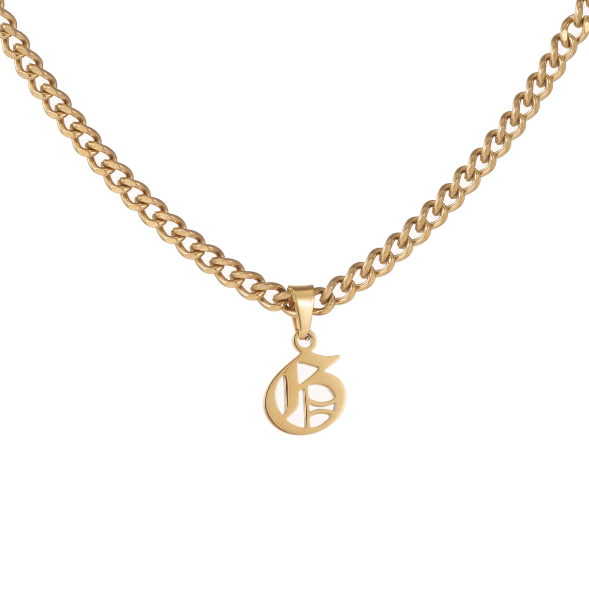Kids Gothic Letter Pendant Necklace