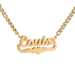 Kids Double Thickness Name Necklace with Heart
