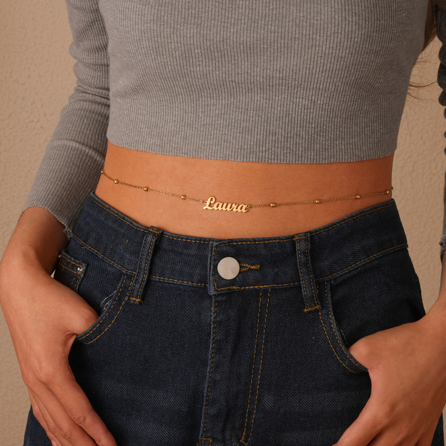 Corps & Lettres – Customisable Belly Chain