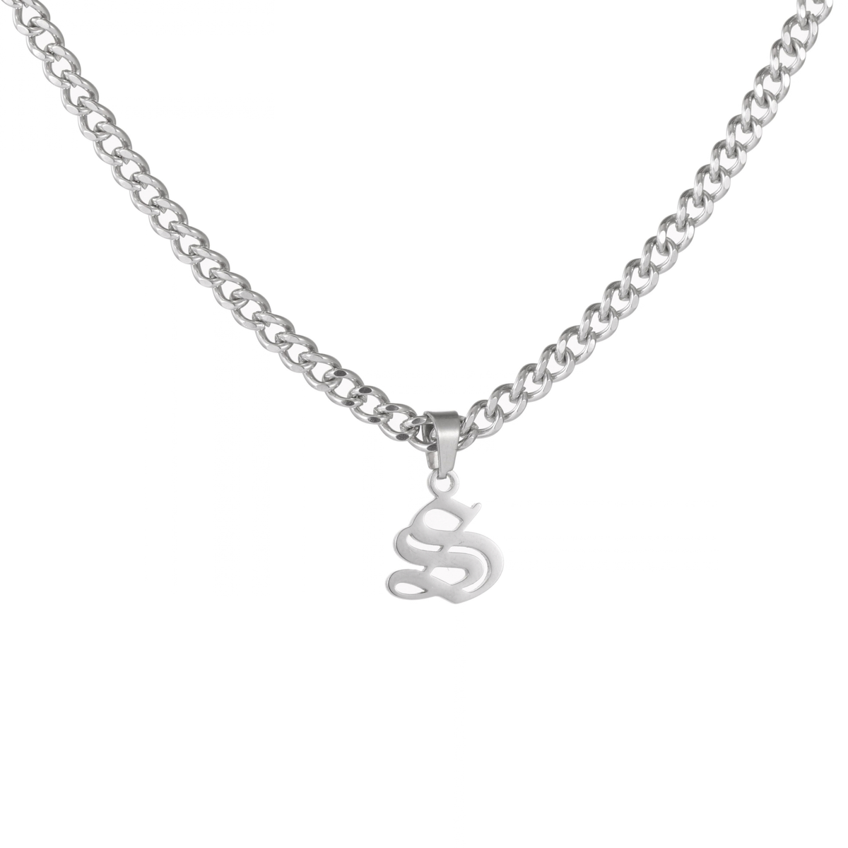 Kids Gothic Letter Pendant Necklace
