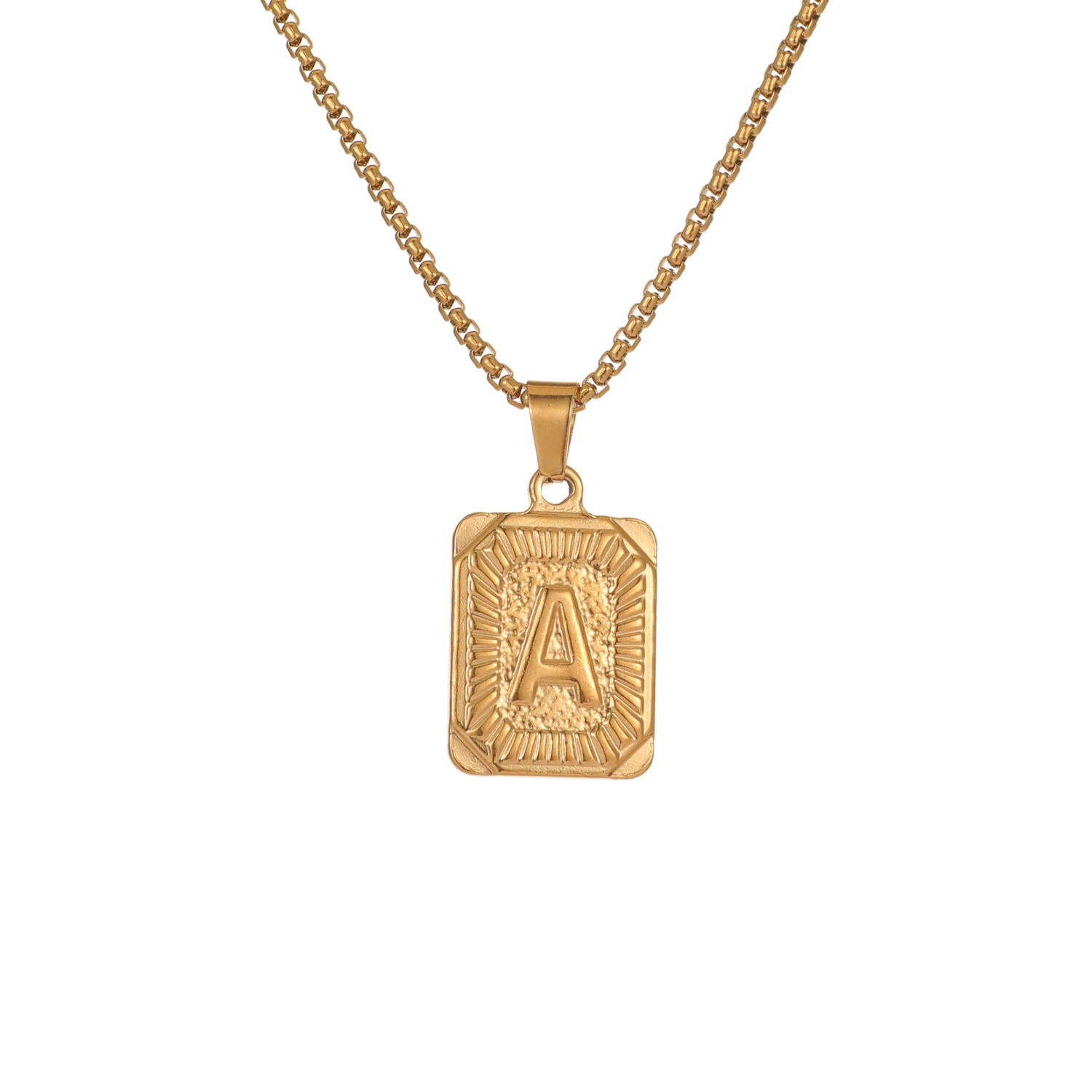 Men’s Square Initial Pendant