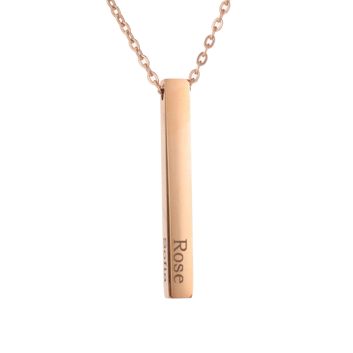 Kids Personalised 3D Bar Necklace