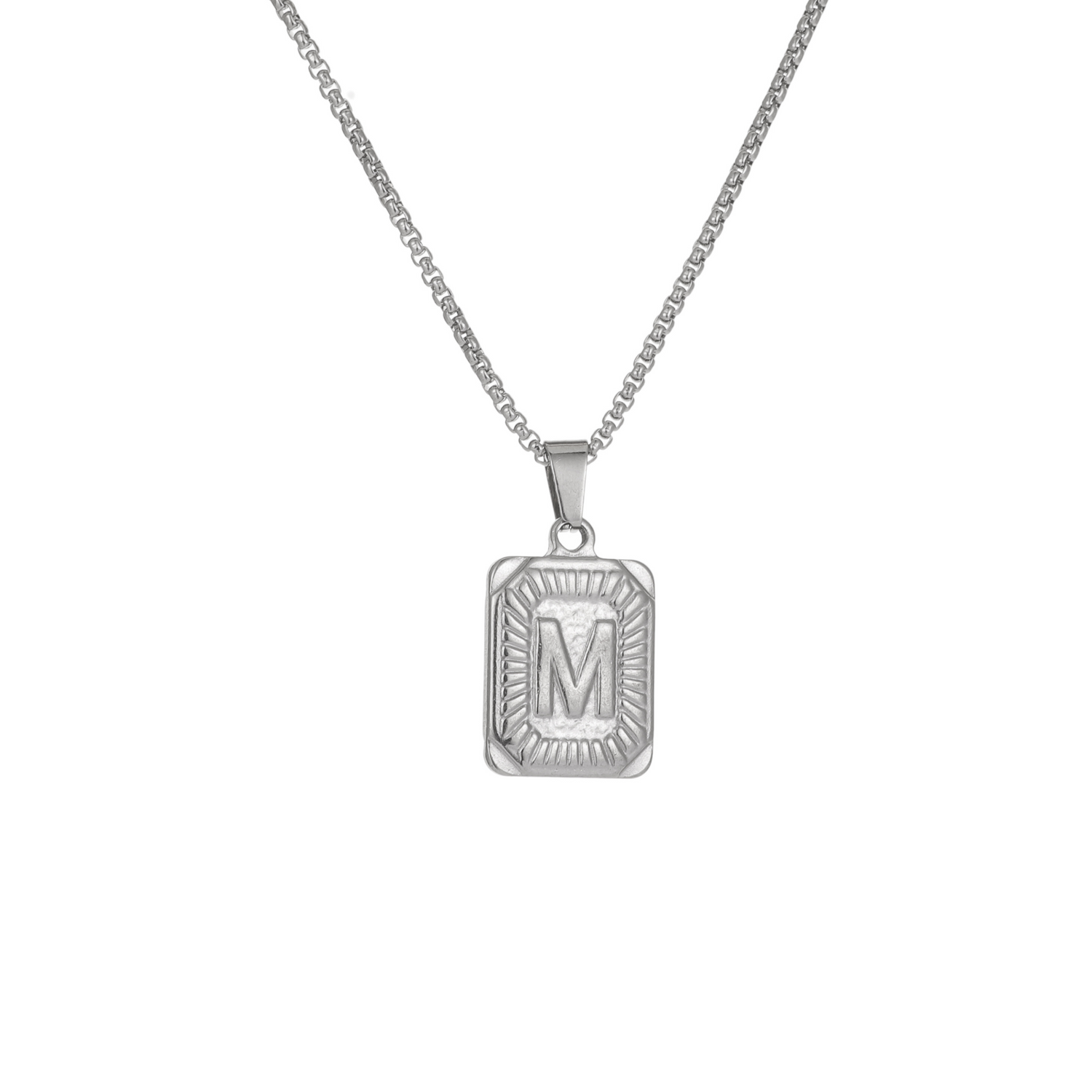 Men’s Square Initial Pendant