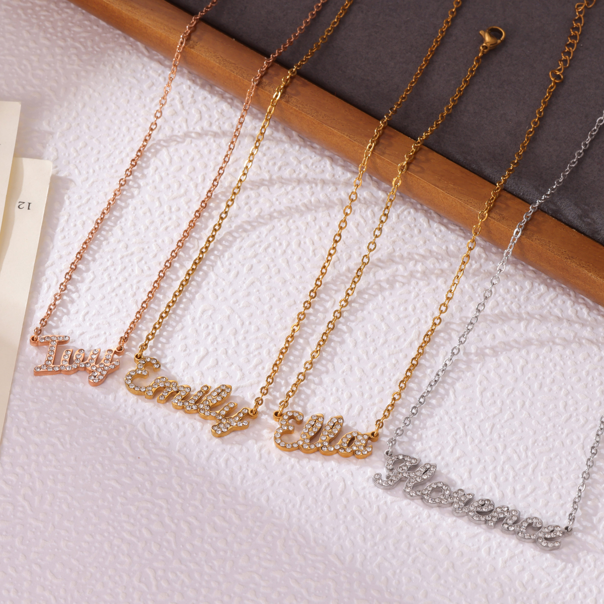 Kids Personalised Crystal Name Necklace