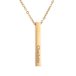 Kids Personalised 3D Bar Necklace