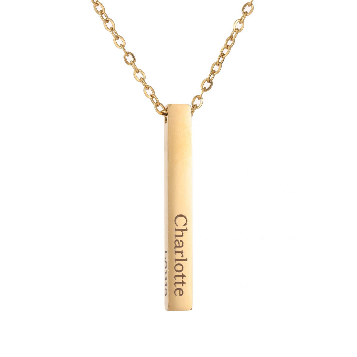 Kids Personalised 3D Bar Necklace