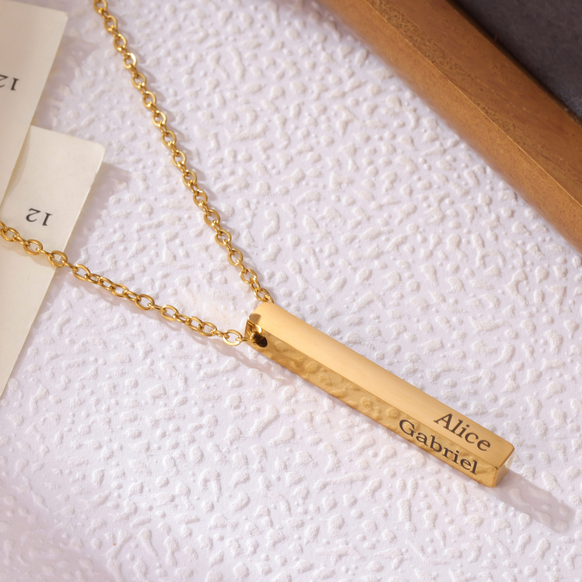 Kids Personalised 3D Bar Necklace