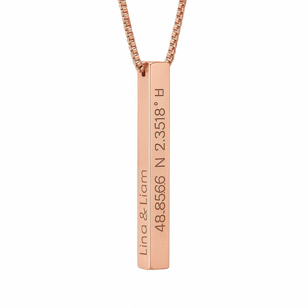 Personalised 3D Bar Necklace