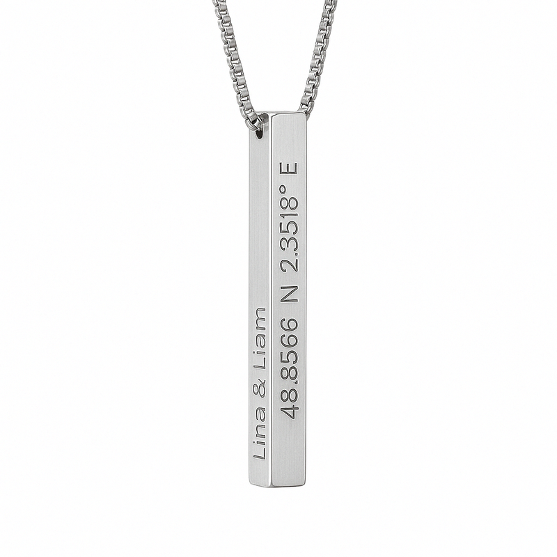 Personalised 3D Bar Necklace