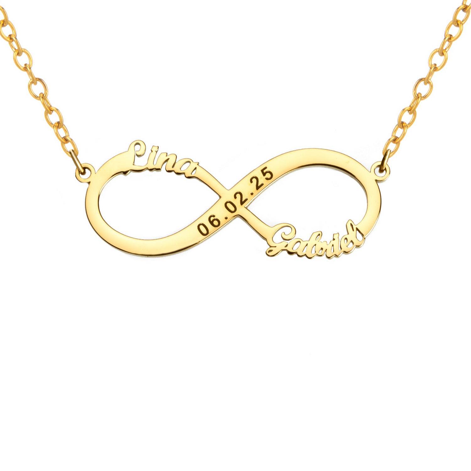 Personalised Infinity Necklace with Three Engravings