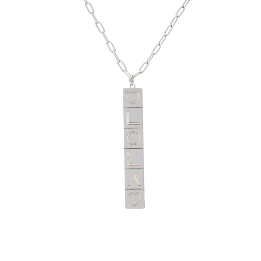 Silver Domino Name Pendant