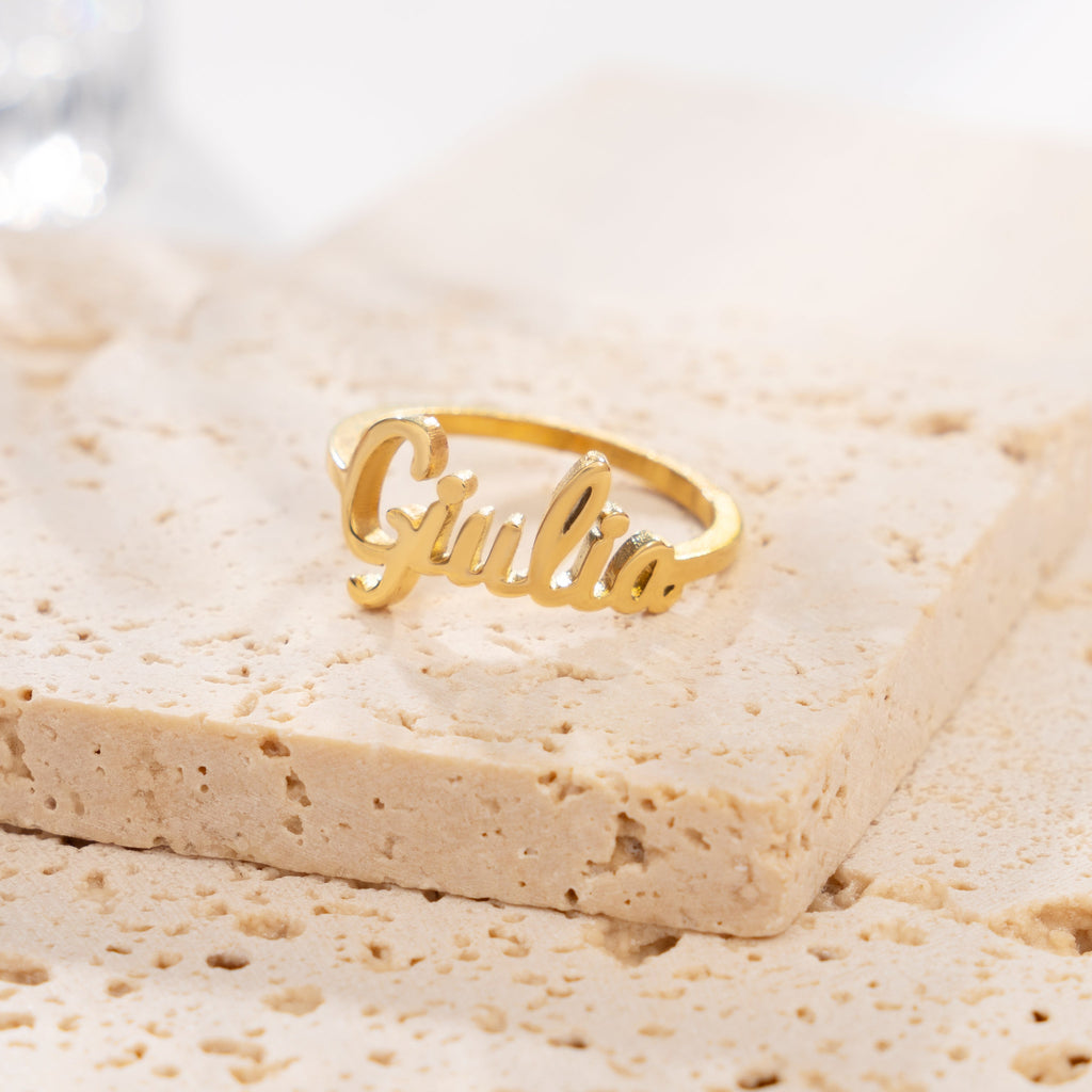 Personalised Cursive Name Ring