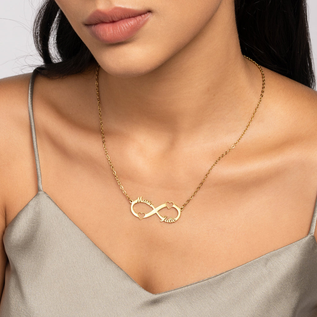 Double Heart Infinity Necklace