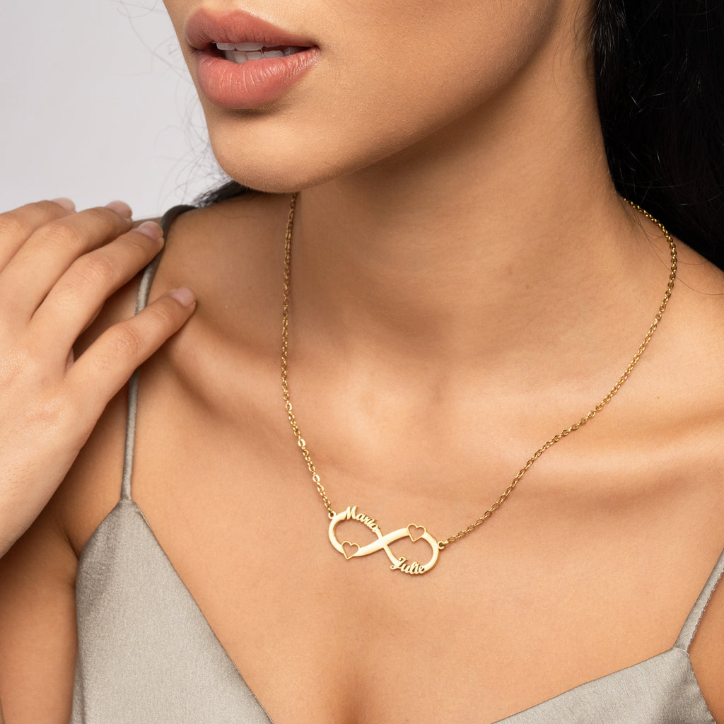 Double Heart Infinity Necklace