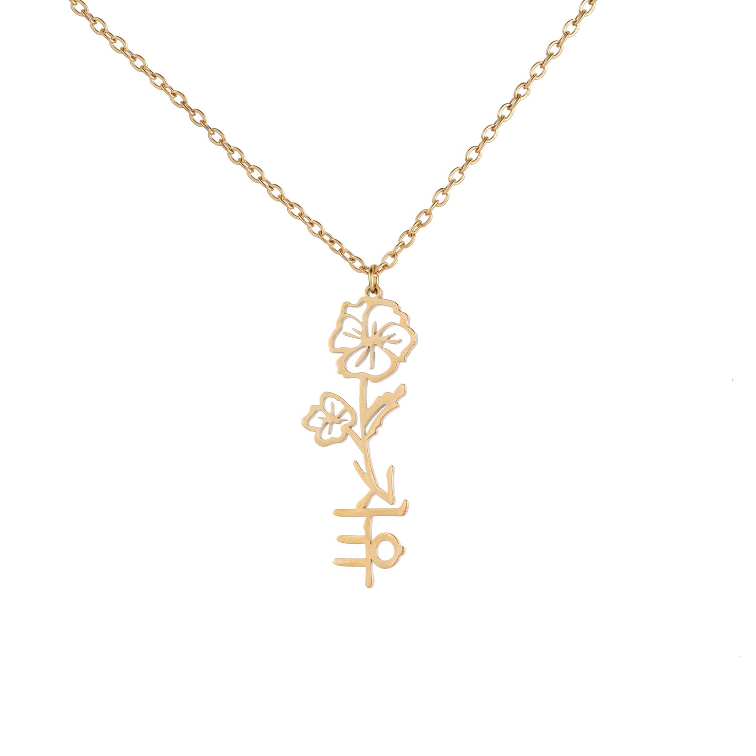 Korean Flower Name Necklace