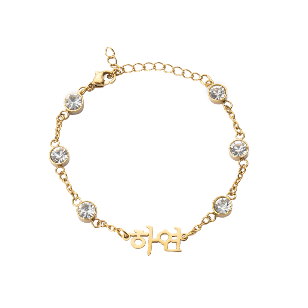 Personalised Korean Bracelet with Crystal