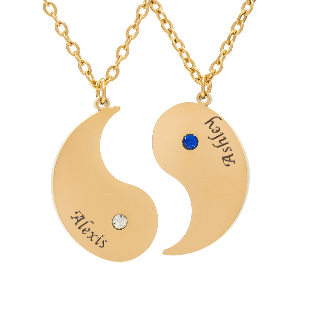 Double Yin & Yang Pendant with Birthstone