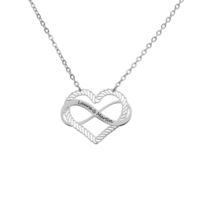 Personalised Heart and Infinity Pendant