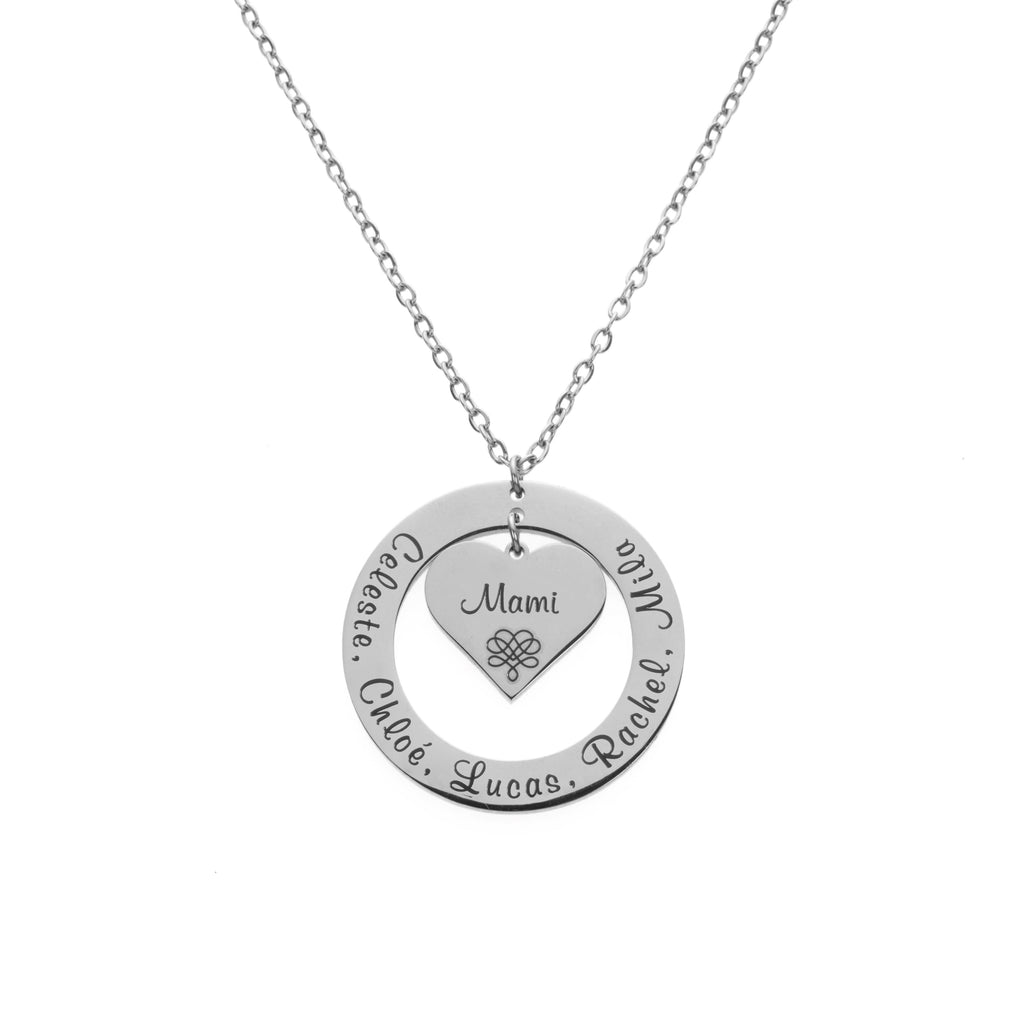 Personalised Heart and Circle Pendant