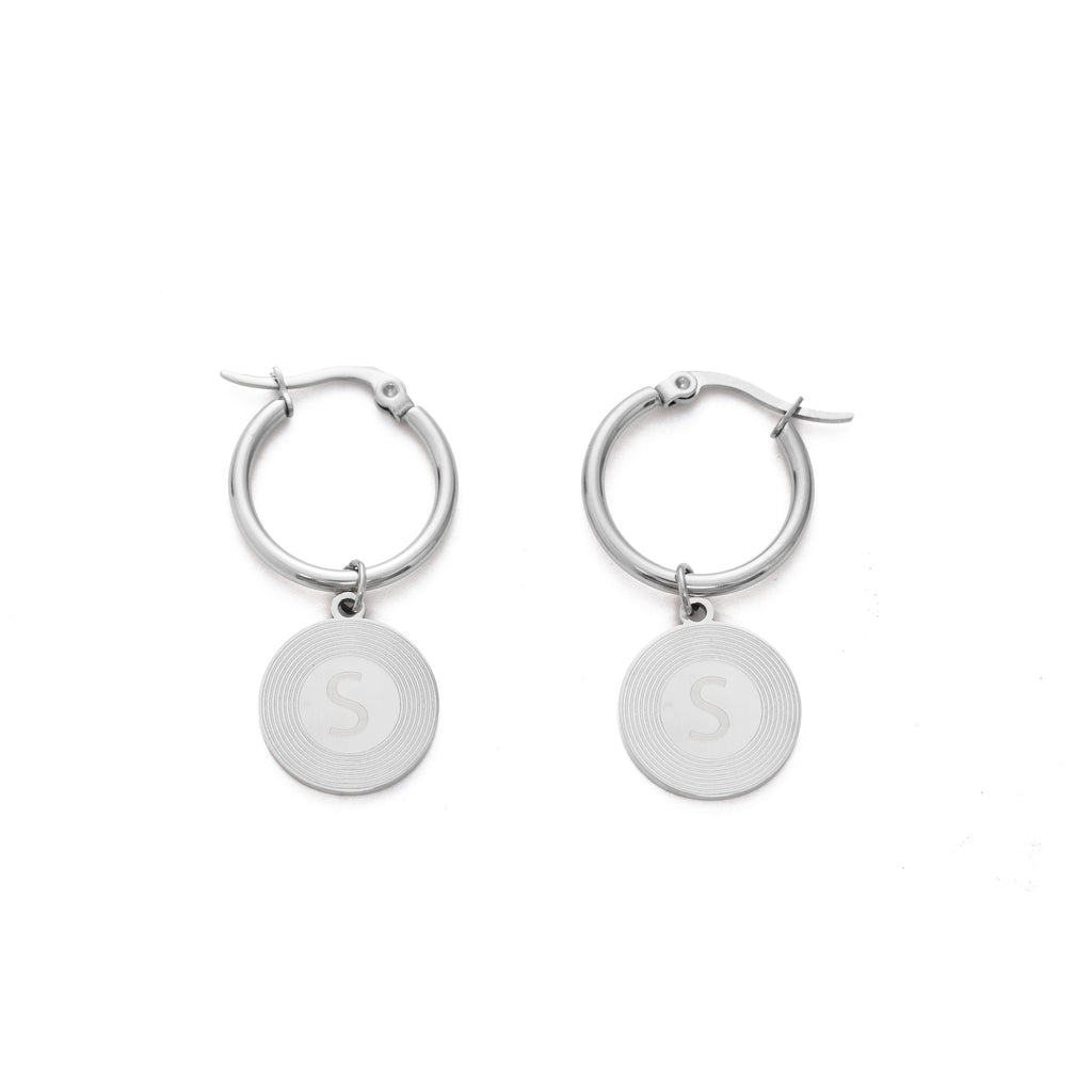 Sunburst Initial Earrings