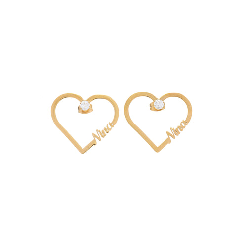 Heart and Crystal Earrings