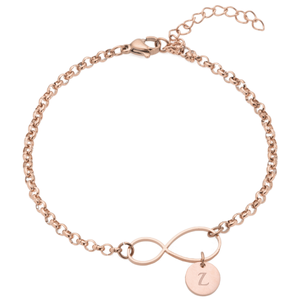Personalised Infinity with Initial Charms Bracelet